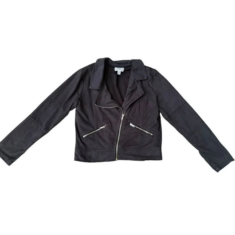 Disney D-signed Descendants Black Faux Leather Moto Girl’s Jacket Size S 7/8